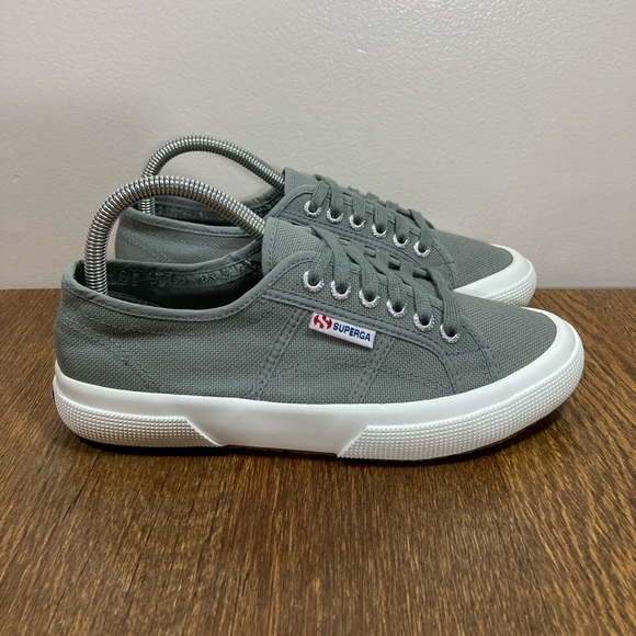 Superga 2750 Cotu Classic Canvas Sneaker Women’s Size 8 Grey Dark Sage - Picture 1 of 12